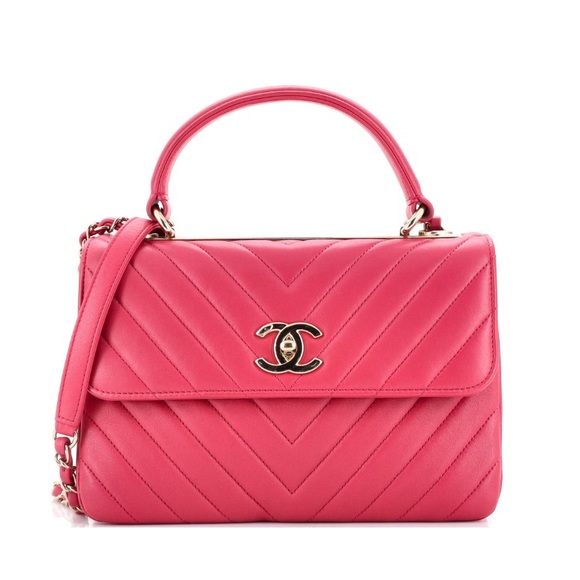 🩷🩷Chanel Pink W/Gold hardware Small Trendy Top Handle Bag - Picture 14 of 16
